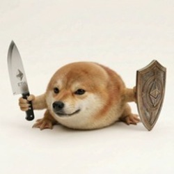 What the dog doing? logo